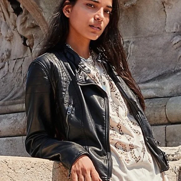 New, We The Free Vegan Leather Motto Jacket❤️ - Picture 3 of 11